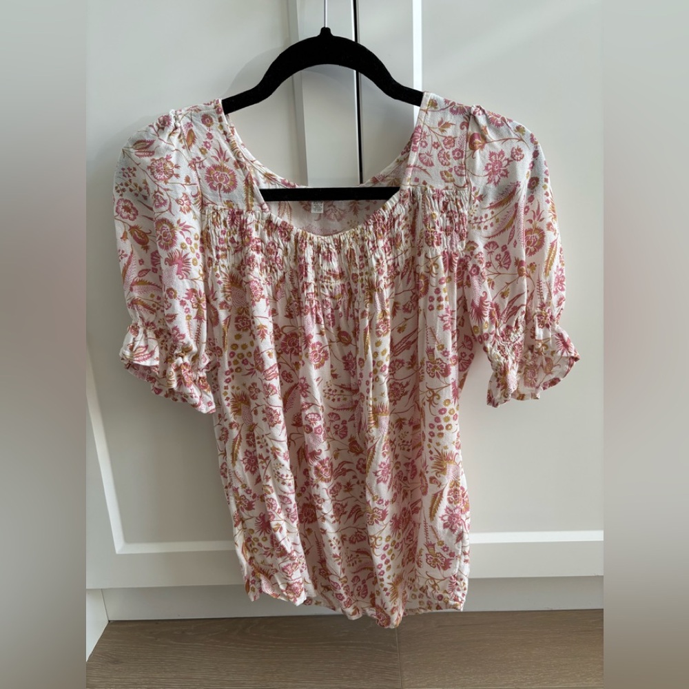 Lucky Brand Floral Blouse - Pink and Cream